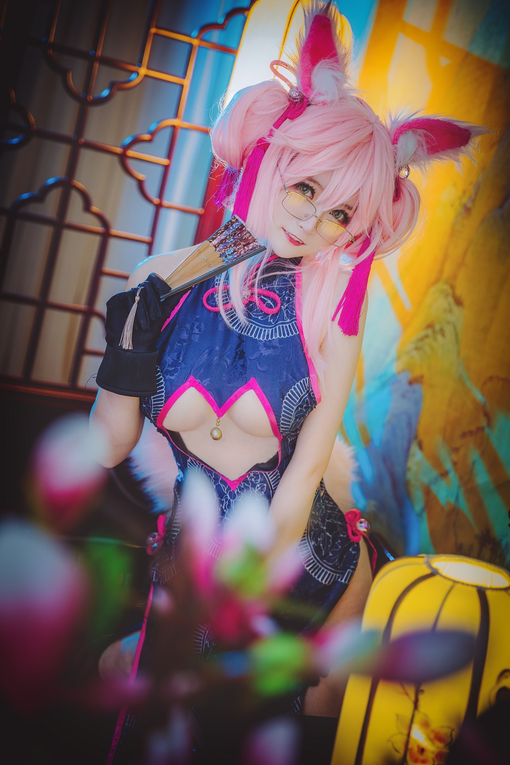 yui金鱼-FGO-玉藻前旗袍[13P] COS网红博主 预览2图
