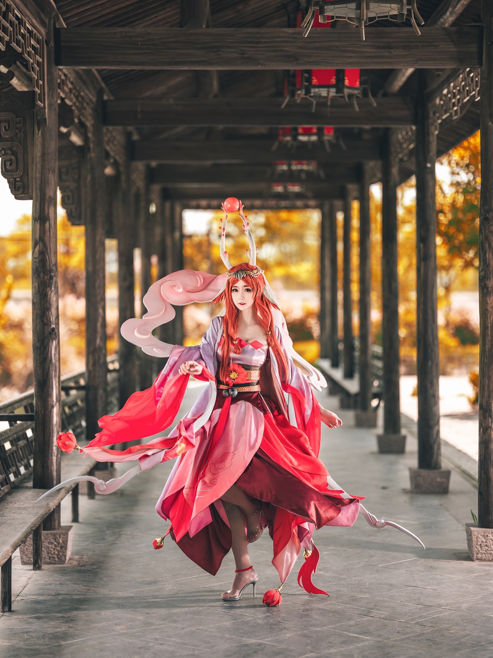 yui金鱼-神都夜行录-鹿蜀[13P] COS网红博主 预览1图