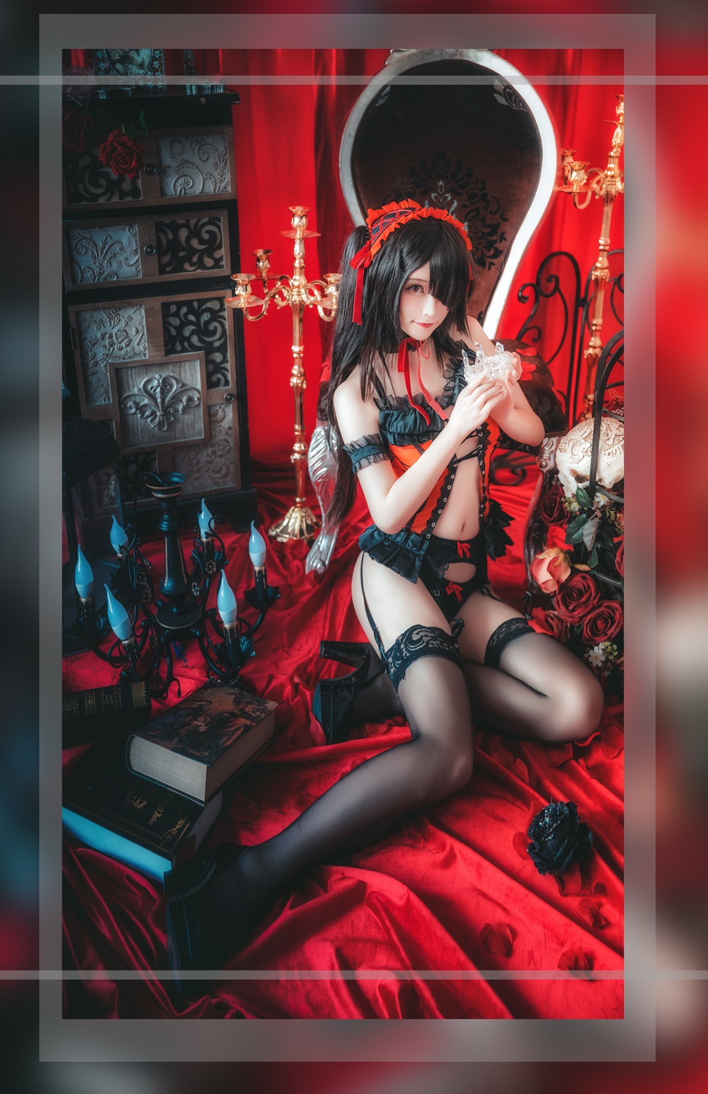 yui金鱼-约会大作战-时崎狂三手办内衣[16P] COS网红博主 预览2图