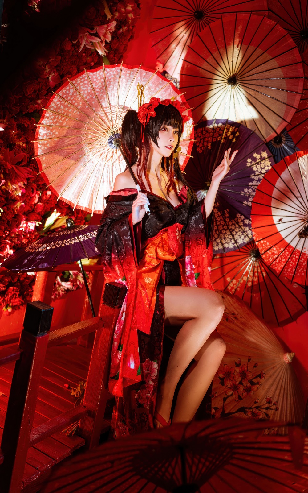 yui金鱼-约会大作战-时崎狂三和服[17P] COS网红博主 预览1图