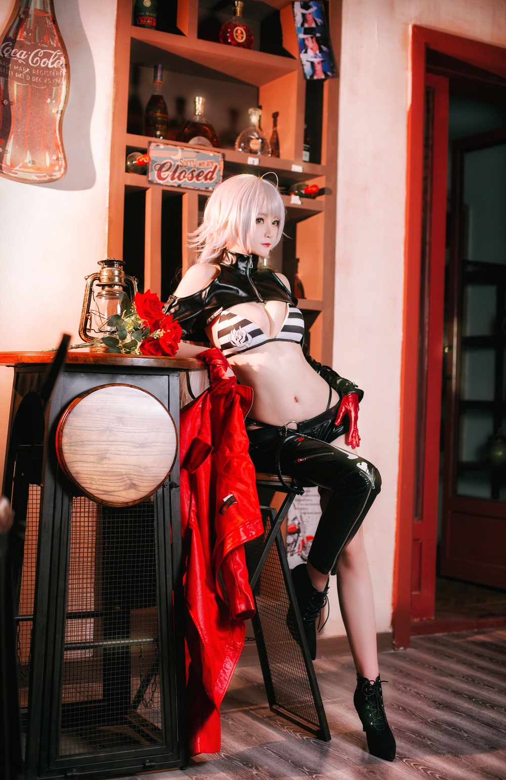 yui金鱼-FGO-黑贞德机车服[17P] COS网红博主 预览2图