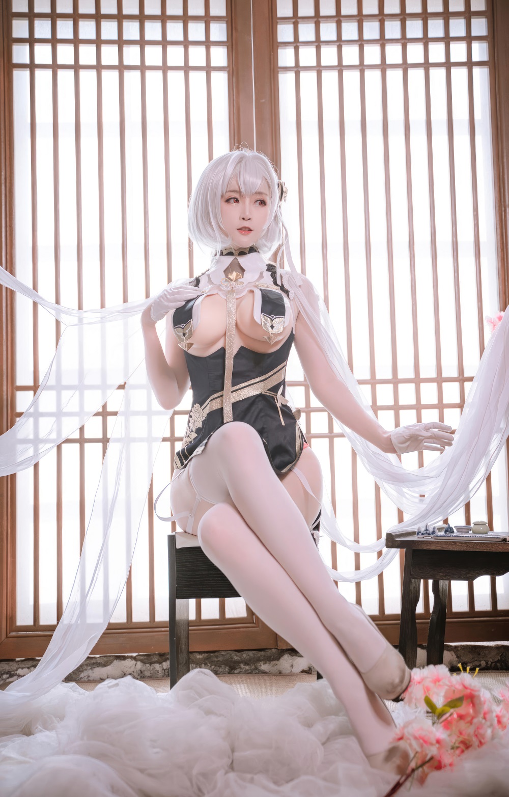 yui金鱼-碧蓝航线-天狼星旗袍[15P] COS网红博主 预览2图