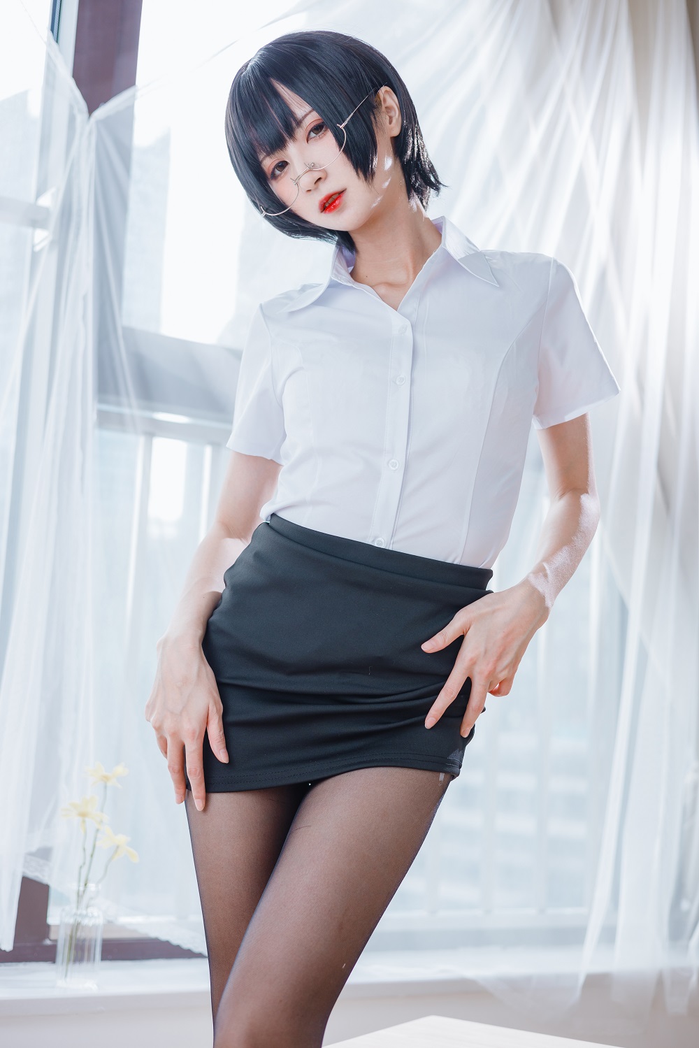 贝儿酱Miki-黑丝OL装[31P] COS网红博主 预览2图