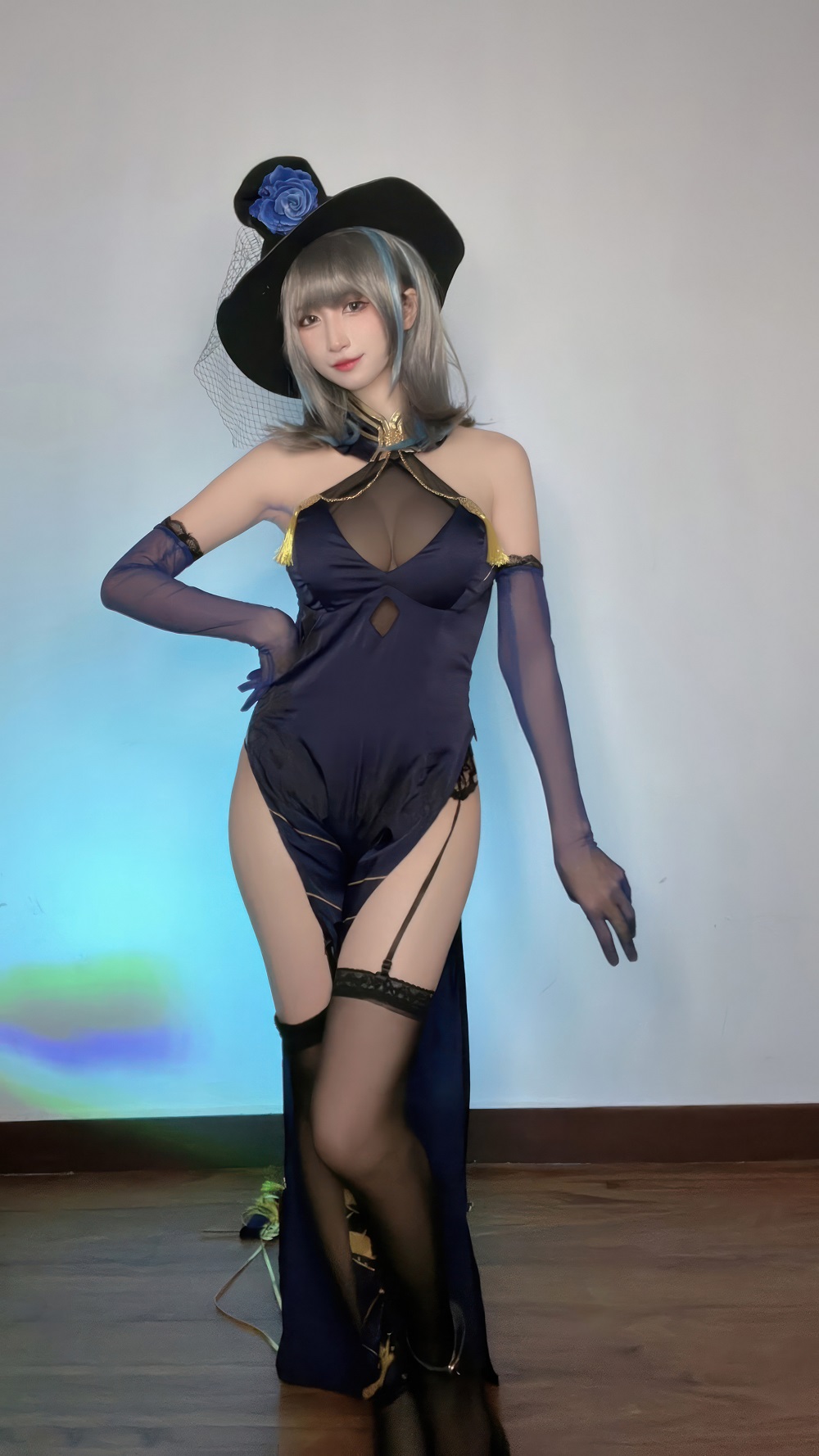 贝儿酱Miki-碧蓝航线-柴郡旗袍自拍[40P] COS网红博主 预览1图