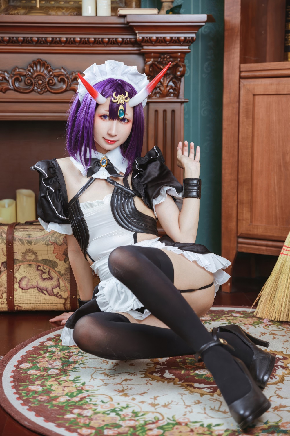 贝儿酱Miki-FGO-酒吞童子女仆[26P] COS网红博主 预览2图