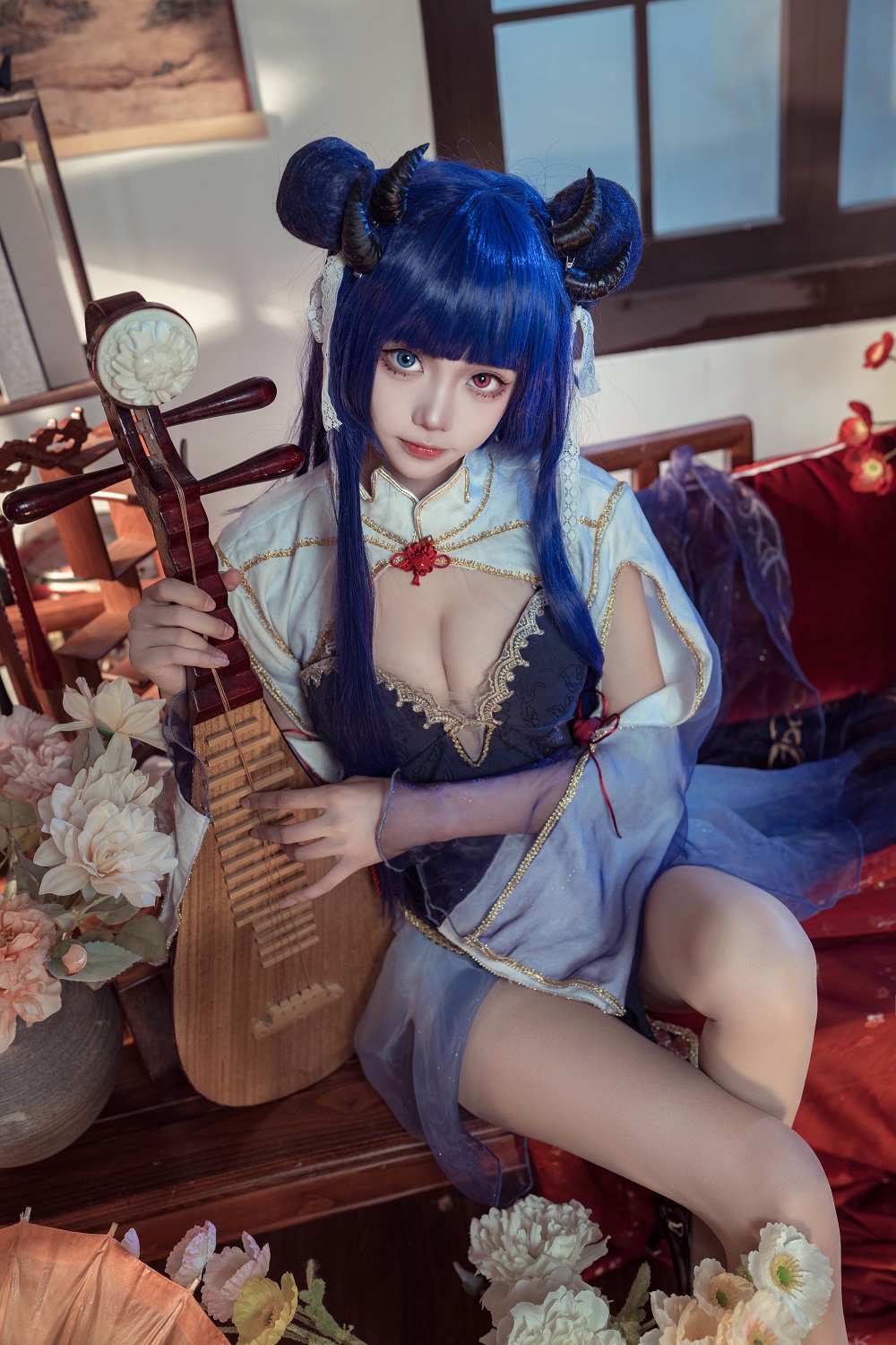 艾西Aiwest-碧蓝航线-伊吹新年旗袍[35P] COS网红博主 预览1图