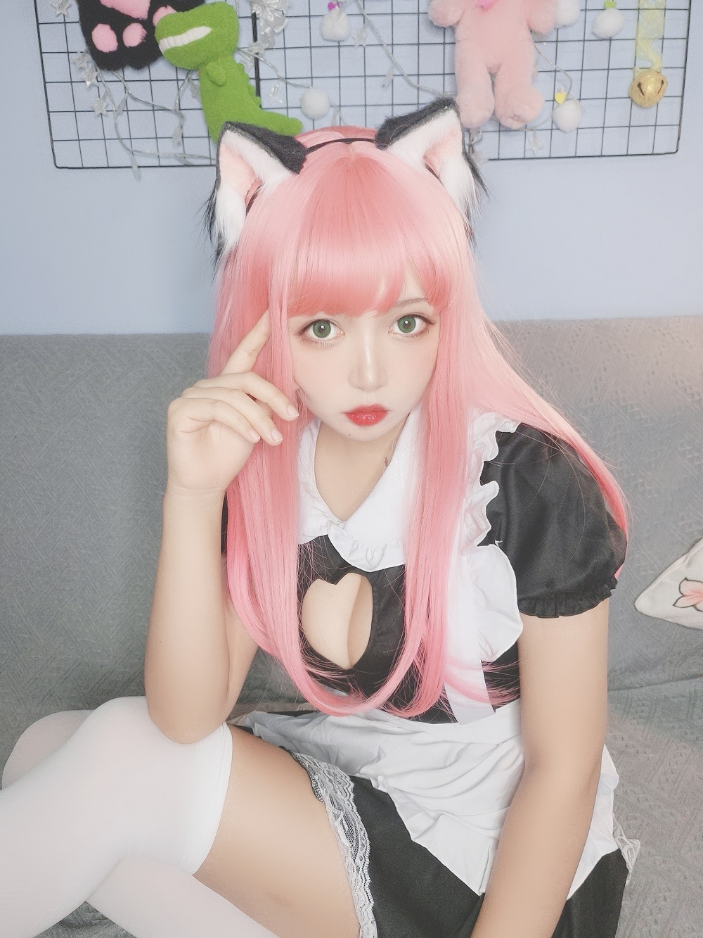 黑猫猫-猫女仆自拍[13P] COS网红博主 预览2图