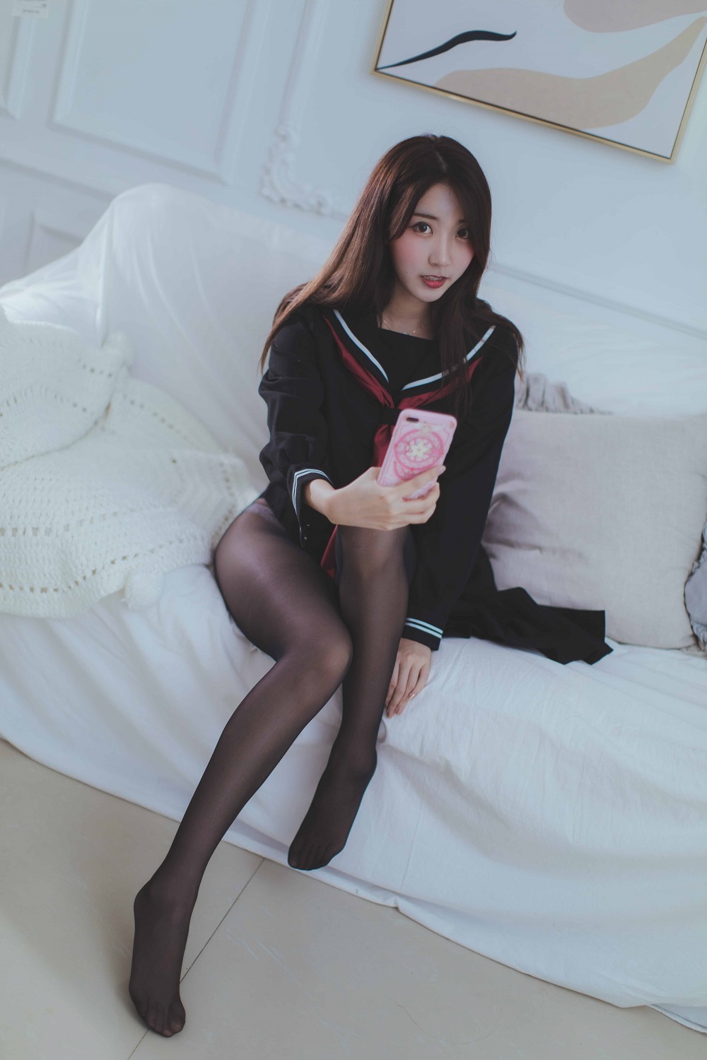 黑川-黑色JK制服[52P] COS网红博主 预览1图