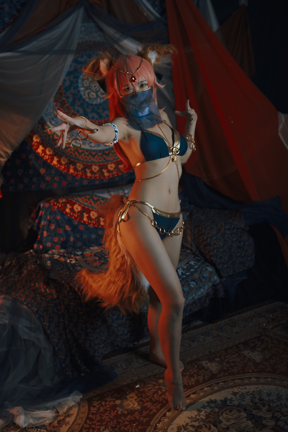蓝小沂KiKi-FGO-玉藻前舞娘[8P] COS网红博主 预览2图