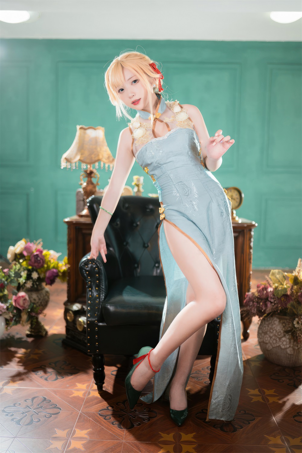花铃-少女前线-G36玉瓯立旗袍[88P] COS网红博主 预览1图