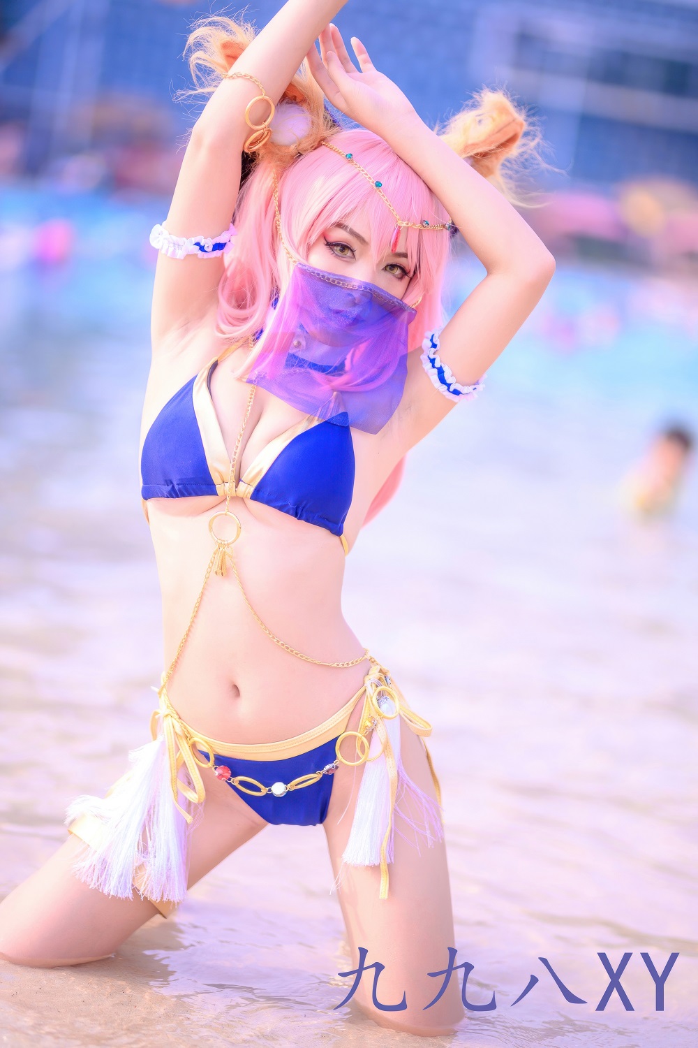 九九八吖-FGO-玉藻前泳装[27P] COS网红博主 预览2图