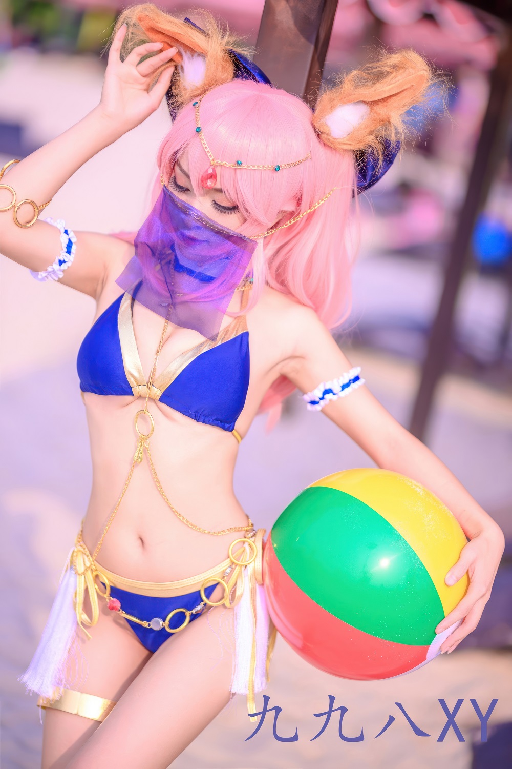 九九八吖-FGO-玉藻前泳装[27P] COS网红博主 预览1图