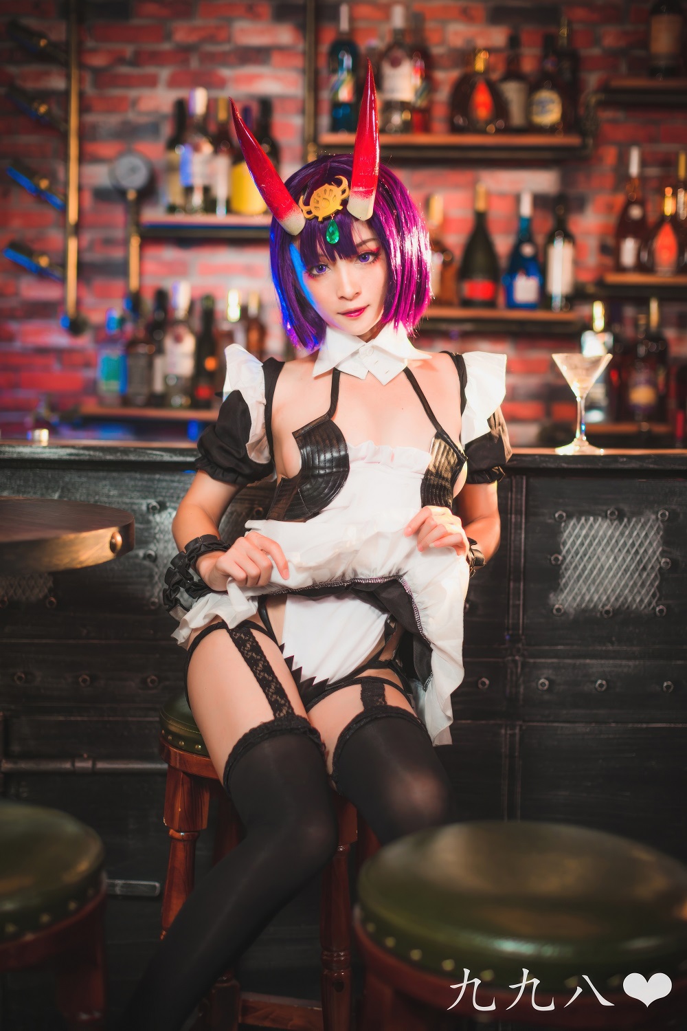 九九八吖-FGO-酒吞童子女仆[70P] COS网红博主 预览2图