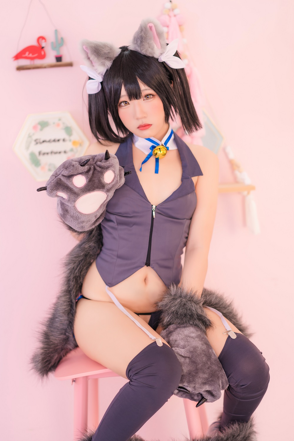 弥美Mime-魔法少女-卫宫美游黑猫[28P] COS网红博主 预览2图