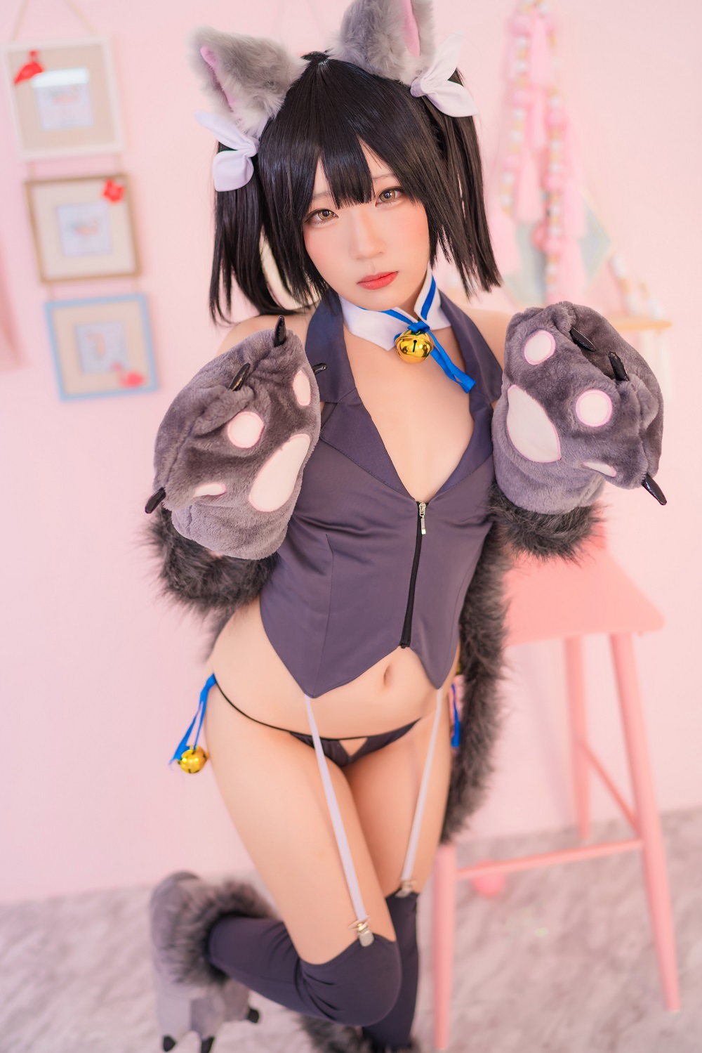 弥美Mime-魔法少女-卫宫美游黑猫[28P] COS网红博主 预览1图