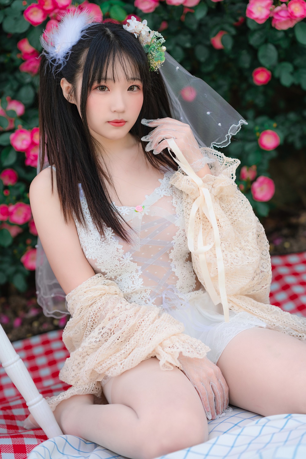 弥美Mime-羽毛花嫁[26P] COS网红博主 预览1图