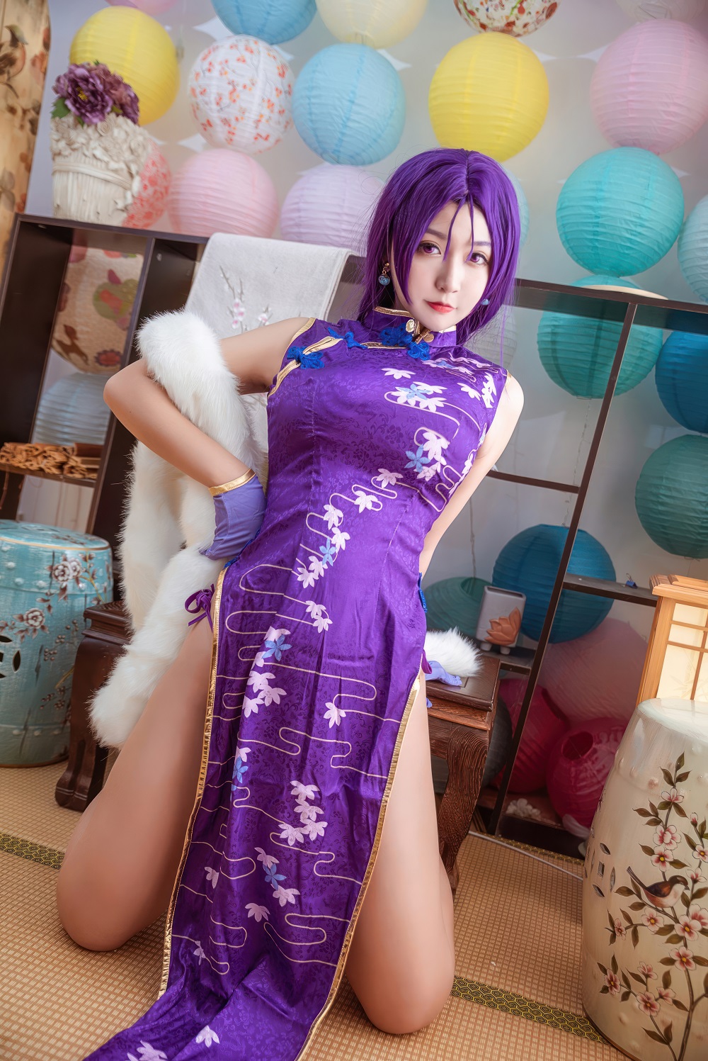 猫九酱Sakura-FGO-源赖光旗袍[16P] COS网红博主 预览1图