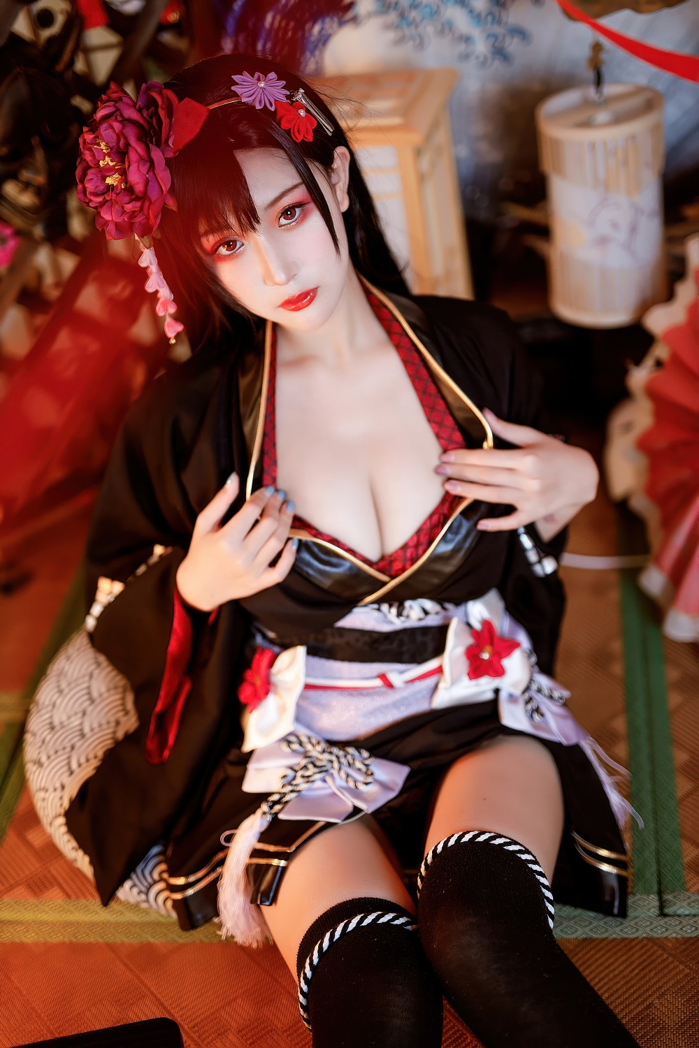 猫九酱Sakura-最终幻想-蒂法和服[30P] COS网红博主 预览1图