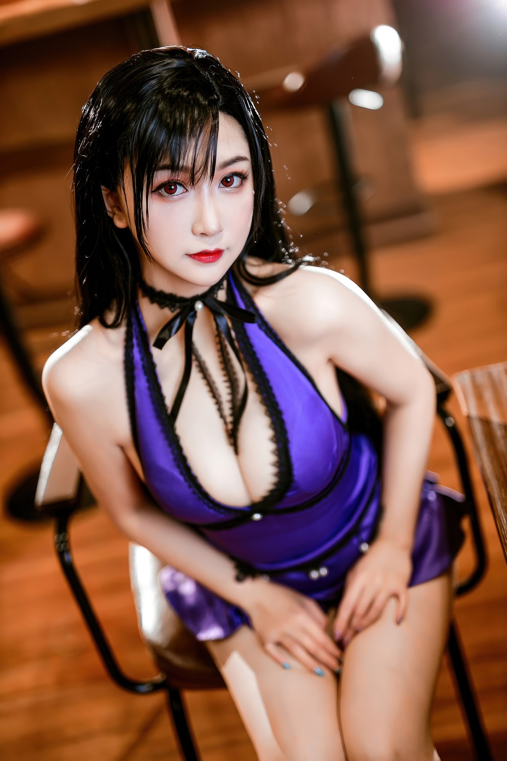 猫九酱Sakura-最终幻想-蒂法礼服[30P] COS网红博主 预览2图