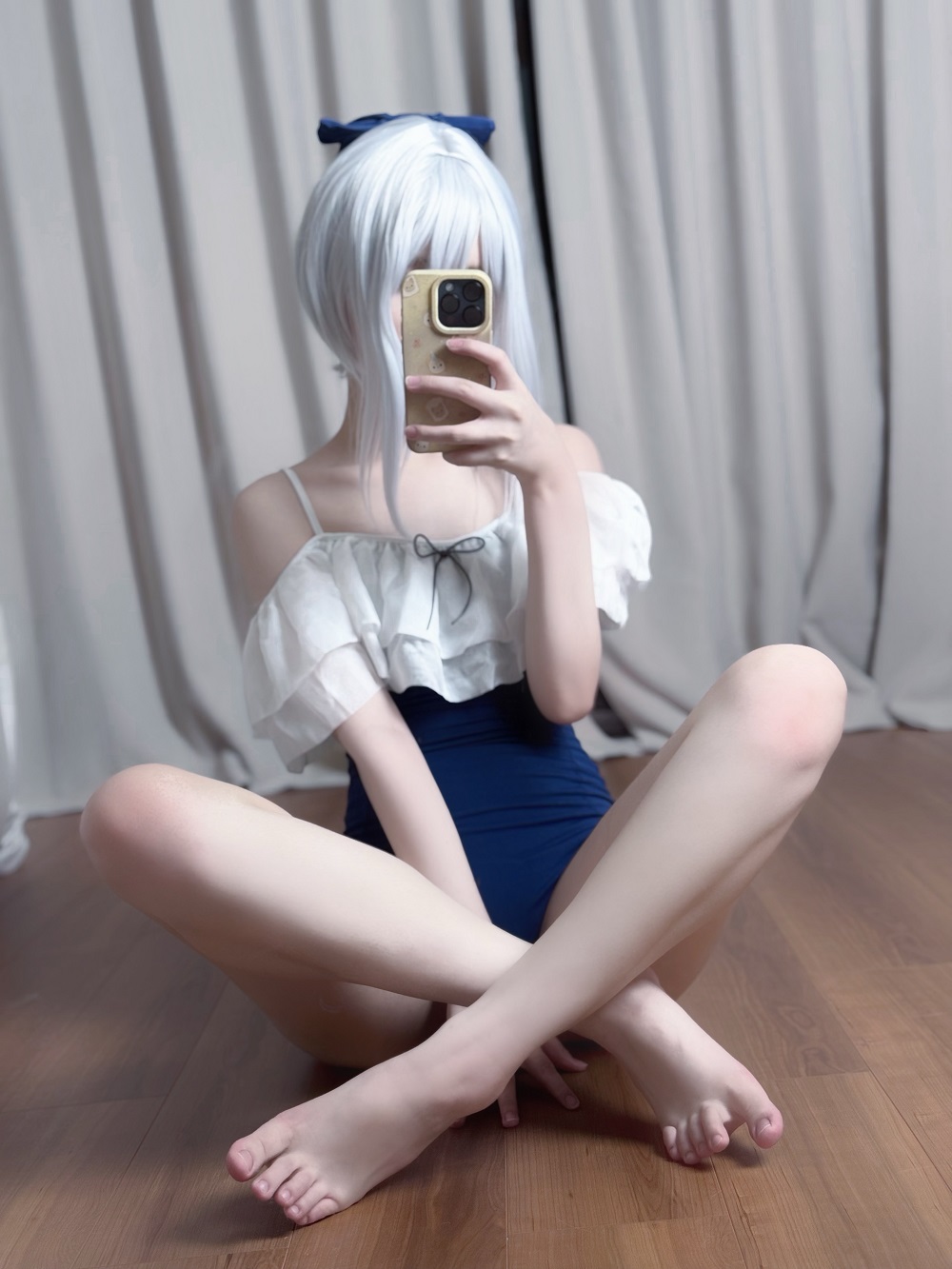 幼愛Yume-蔚蓝档案-月雪宫子泳装[34P] COS网红博主 预览1图