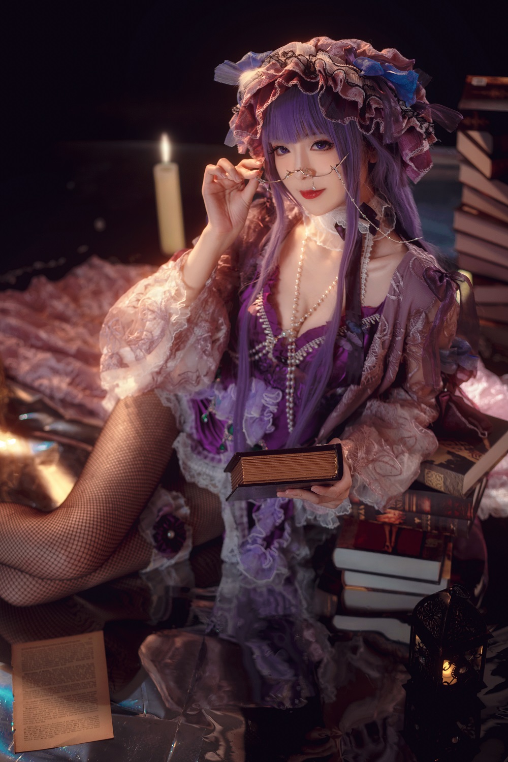 弥音音ww-东方Project-帕秋莉礼服[20P] COS网红博主 预览2图