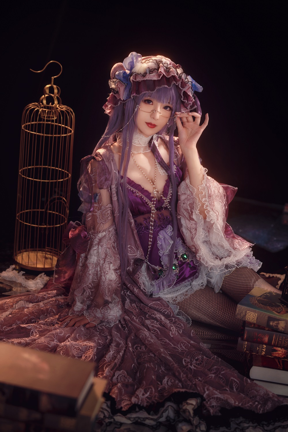 弥音音ww-东方Project-帕秋莉礼服[20P] COS网红博主 预览1图