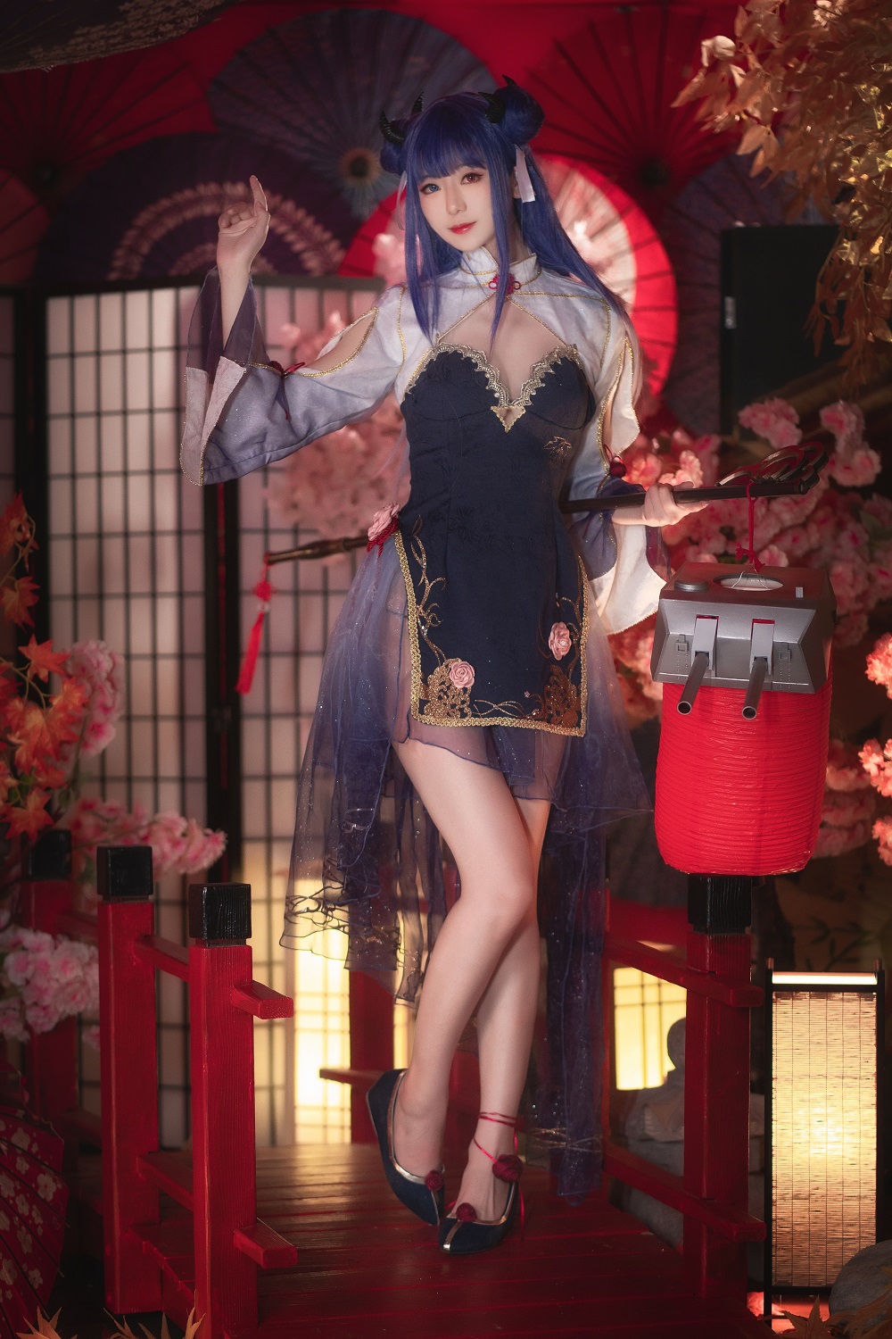 弥音音ww-碧蓝航线-伊吹·茗烟春雪[18P] COS网红博主 预览2图