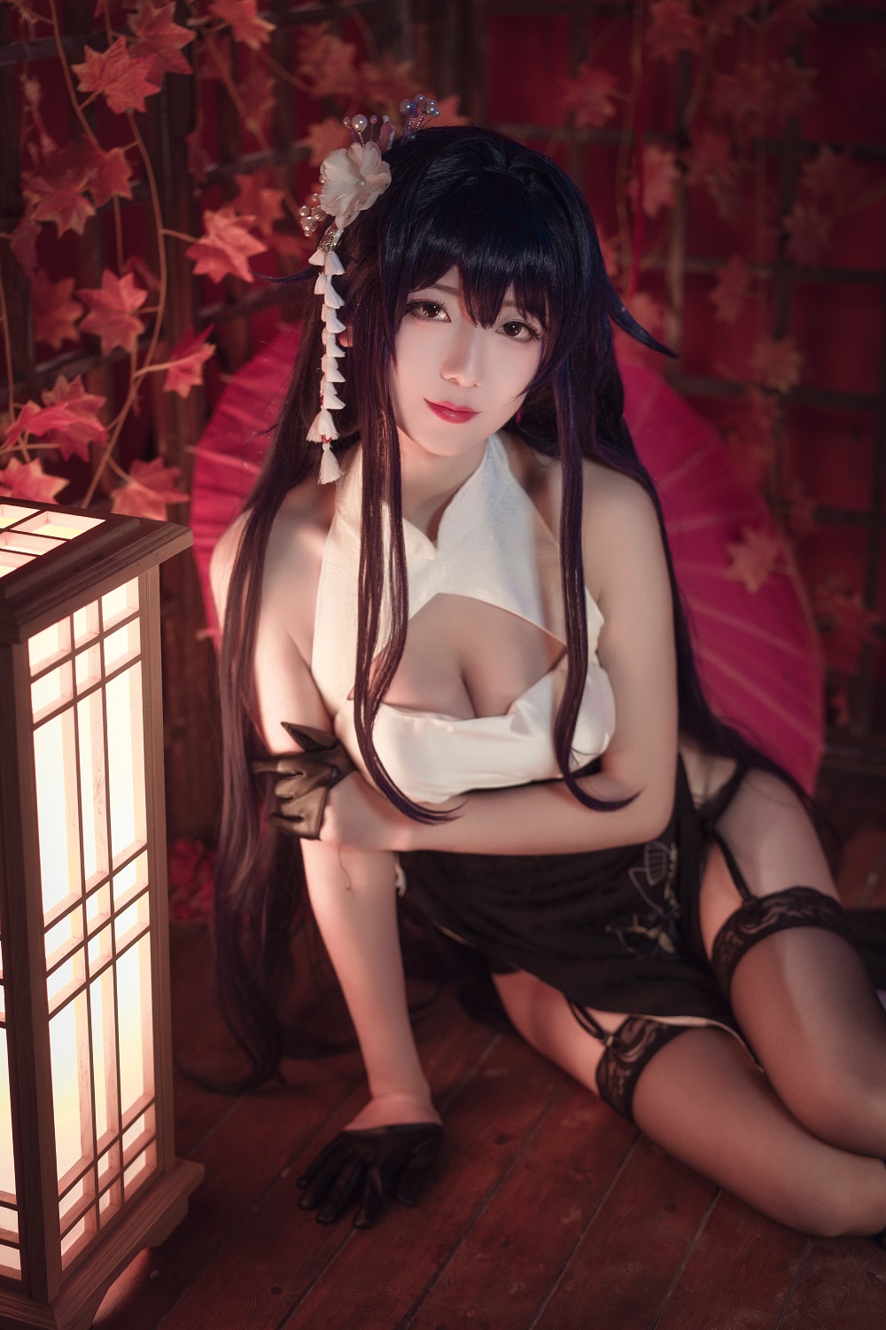 弥音音ww-碧蓝航线-吾妻旗袍[20P] COS网红博主 预览2图