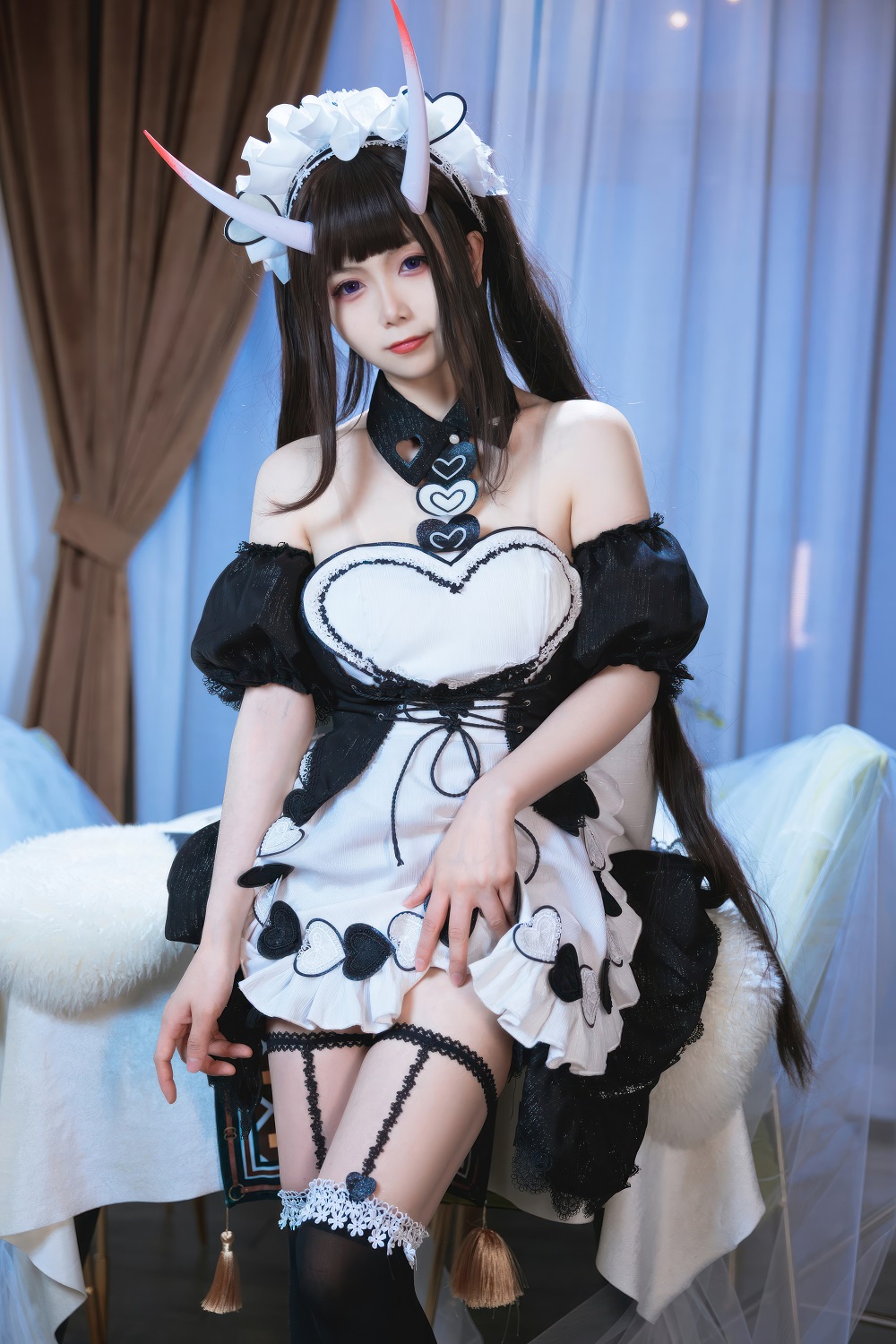 修修猫ww-碧蓝航线-能代女仆[15P] COS网红博主 预览2图