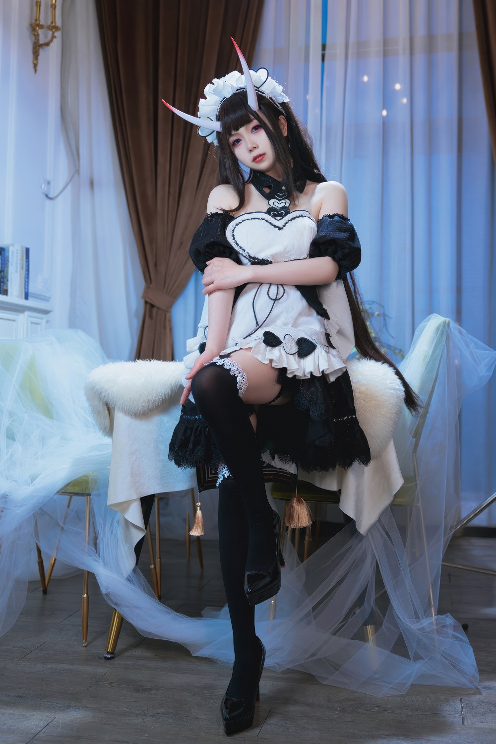 修修猫ww-碧蓝航线-能代女仆[15P] COS网红博主 预览1图