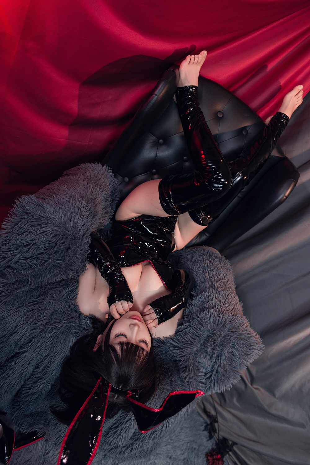 修修猫ww-黑色漆皮兔女郎[44P+1V] COS网红博主 预览2图