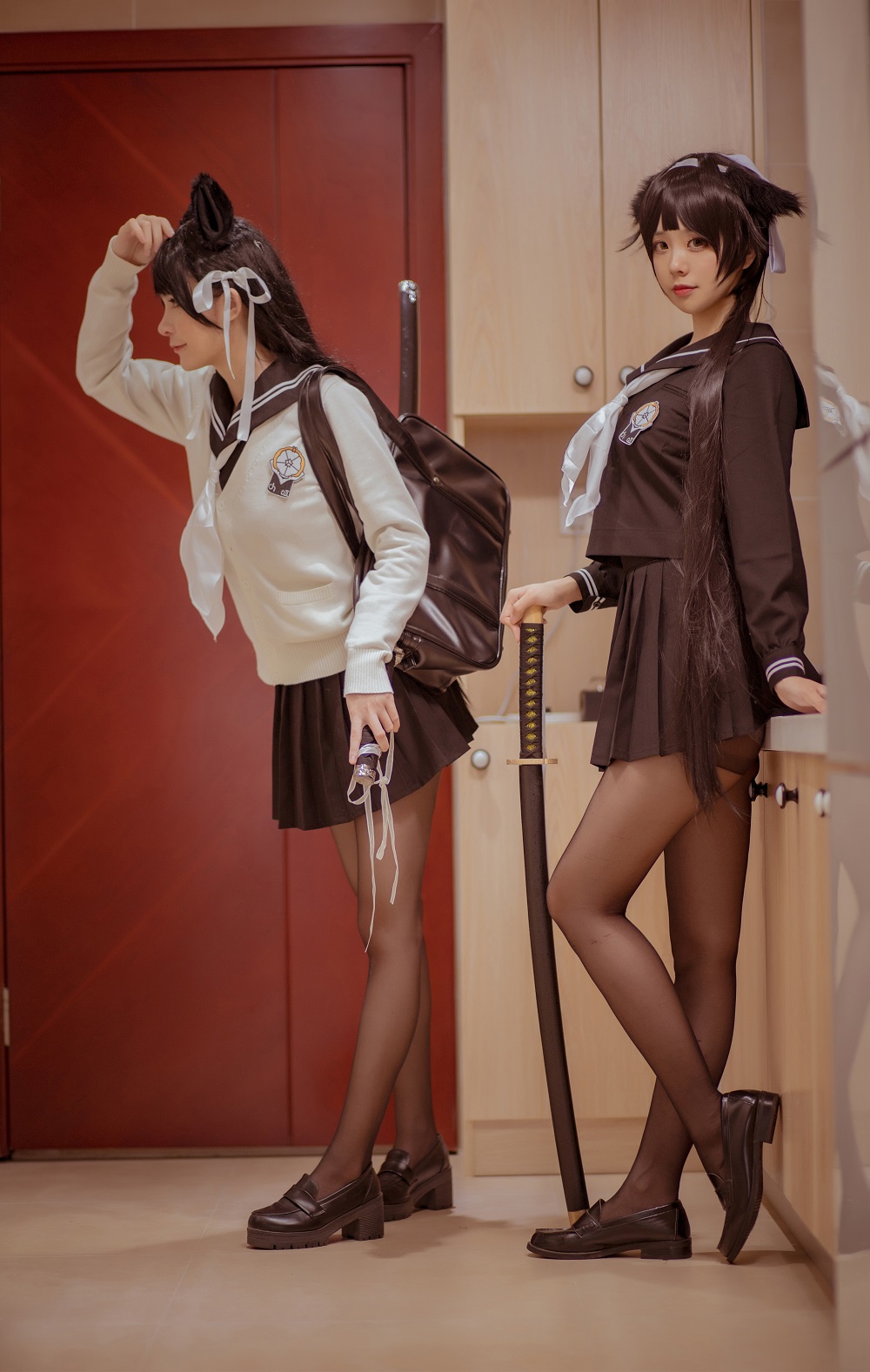 小野妹子w&前羽rr-爱宕&高雄校服[29P] COS网红博主 预览2图