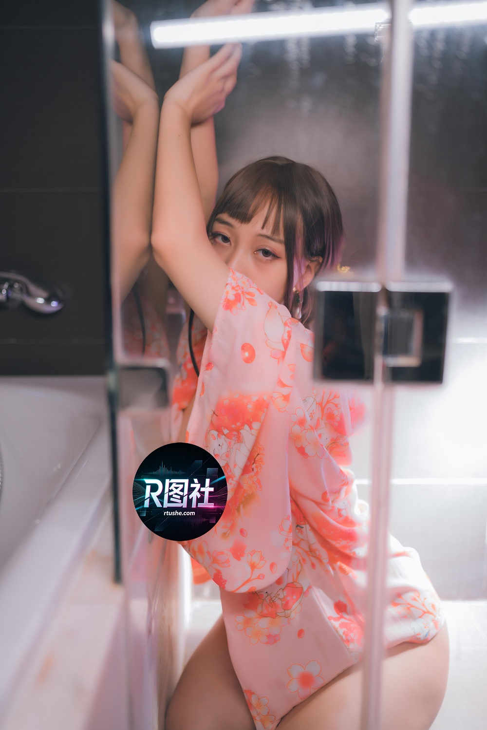 浅安安-粉色和服[26P] COS网红博主 预览2图