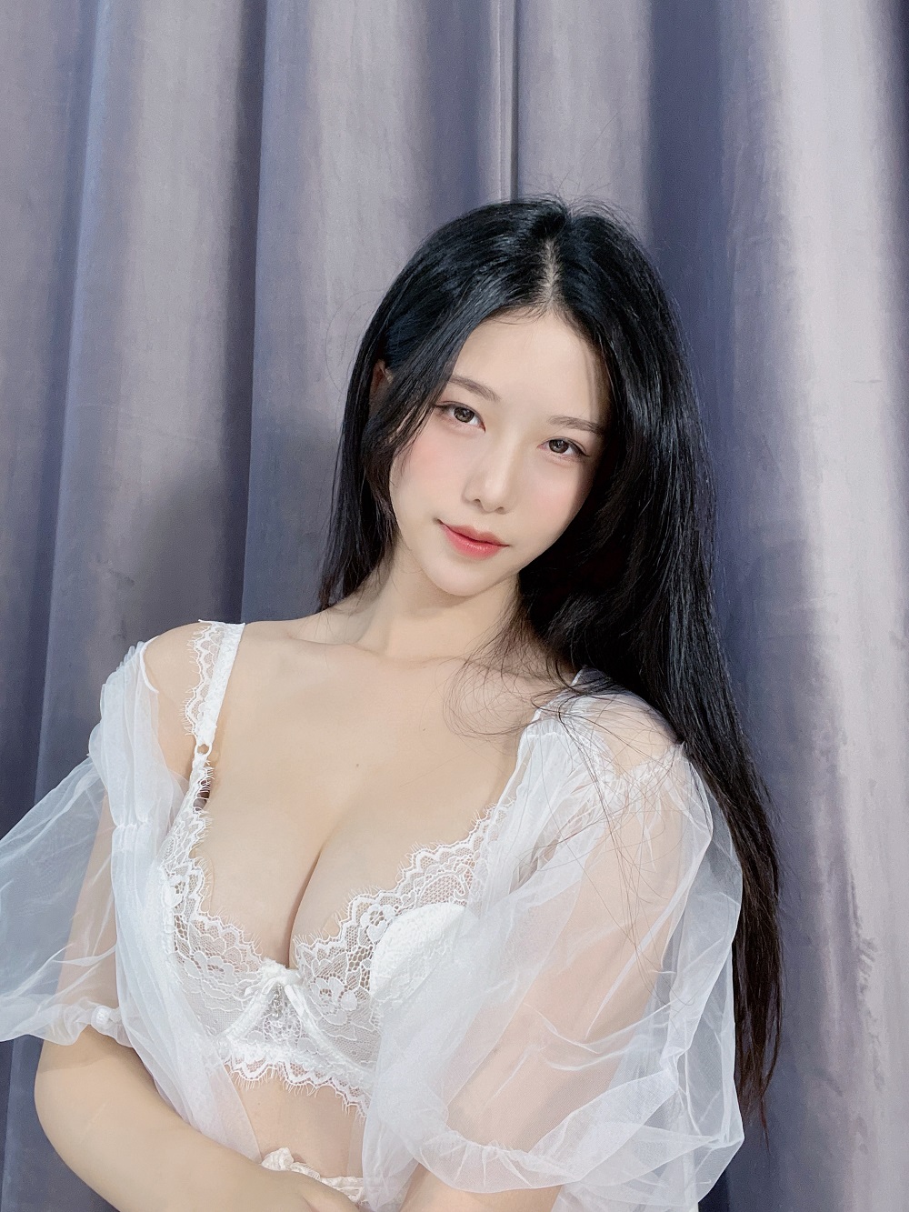 抖娘利世-定制-透明白纱裙[14P+1V] COS网红博主 预览2图