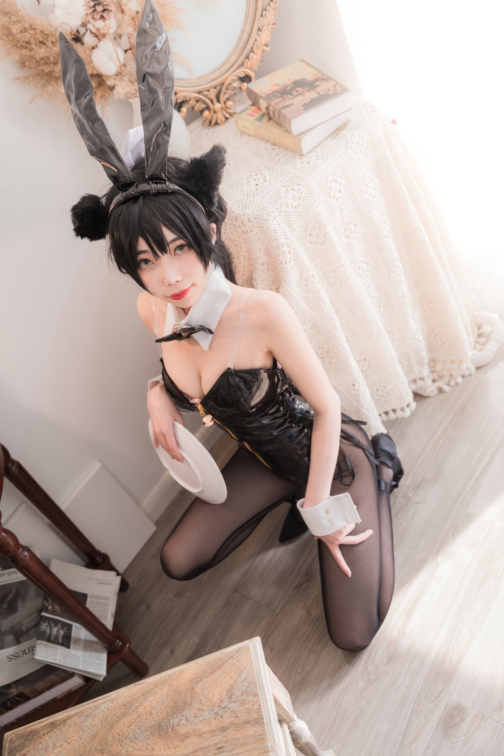 杏仁曲奇-碧蓝航线-高雄兔女郎[30P] COS网红博主 预览2图
