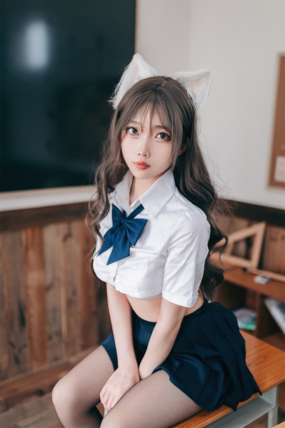 杏仁曲奇-生徒会坏猫猫[52P] COS网红博主 预览1图