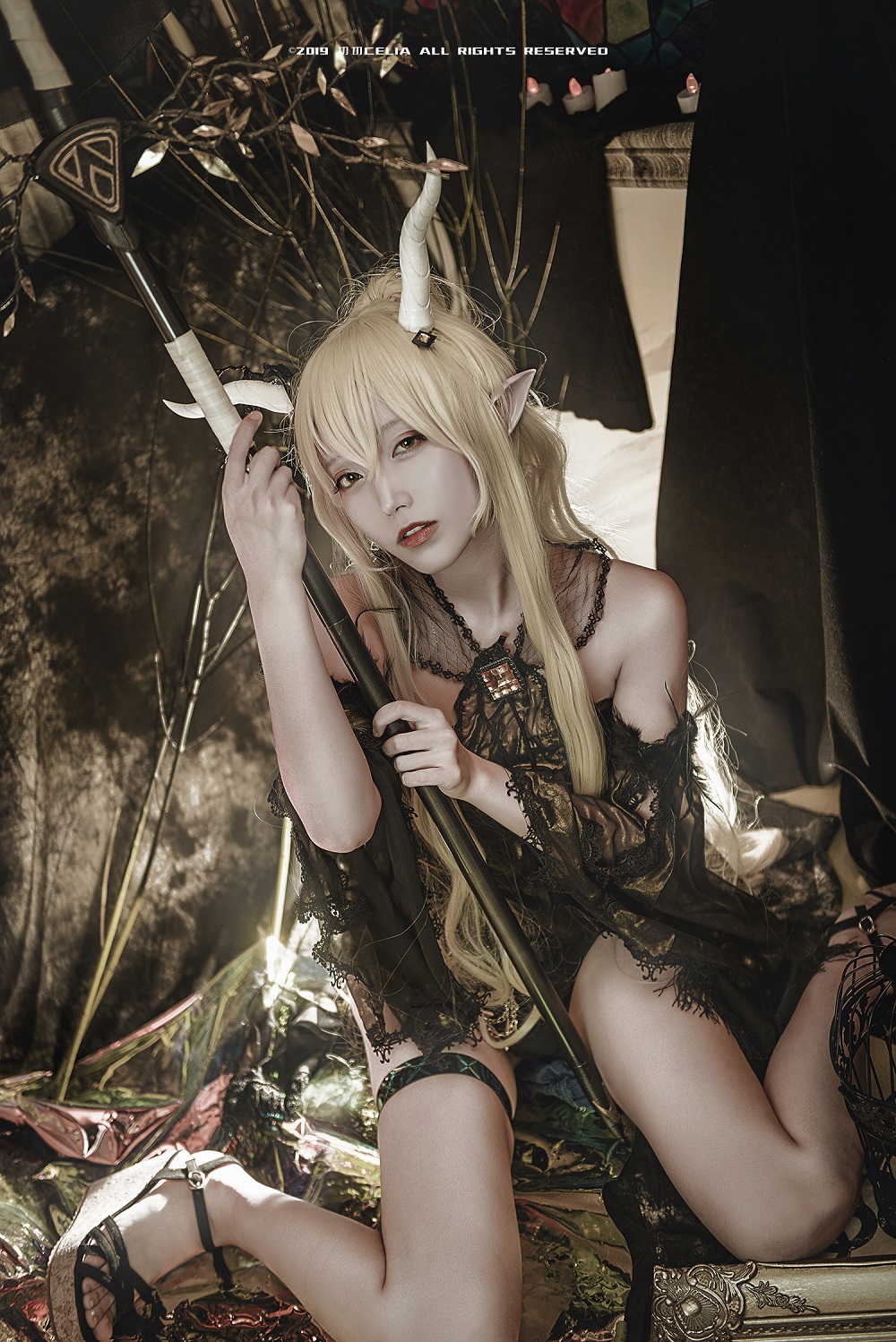 切切celia-明日方舟-闪灵·静谧午夜[12P] COS网红博主 预览1图