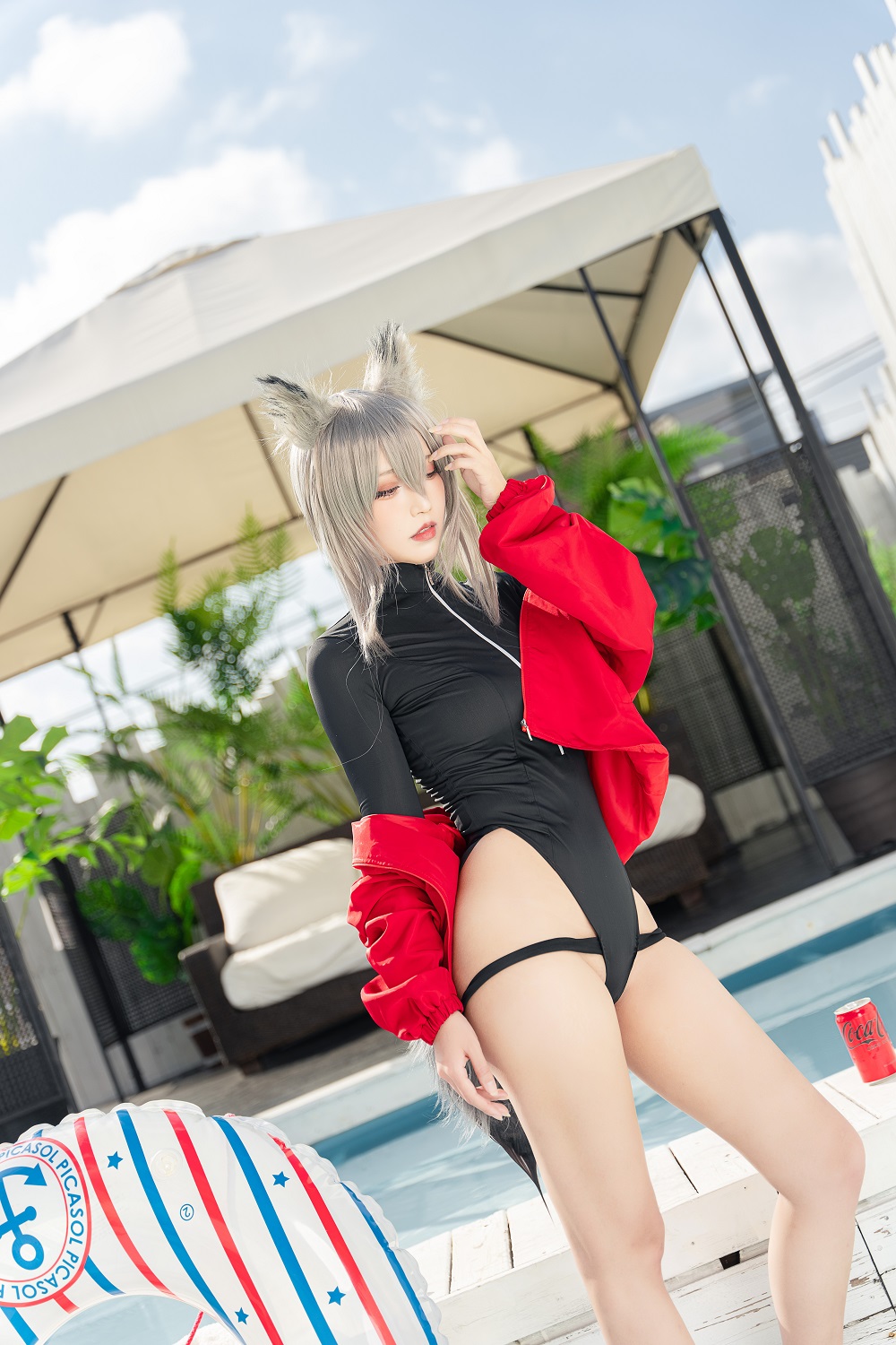 切切celia-明日方舟-红泳装[28P+1V] COS网红博主 预览1图