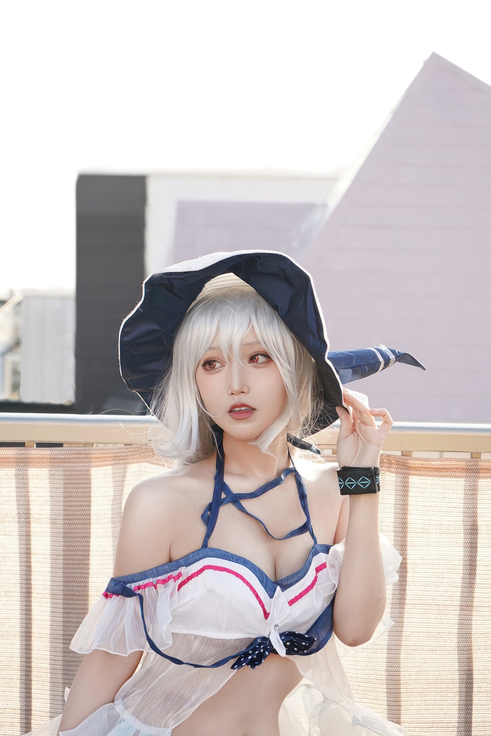 切切celia-明日方舟-斯卡蒂泳装[16P] COS网红博主 预览1图