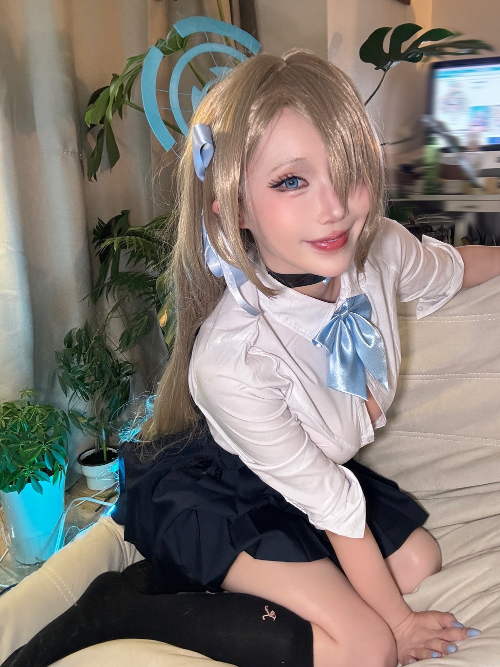 切切celia-蔚蓝档案-明日奈制服自拍[17P+7V] COS网红博主 预览2图