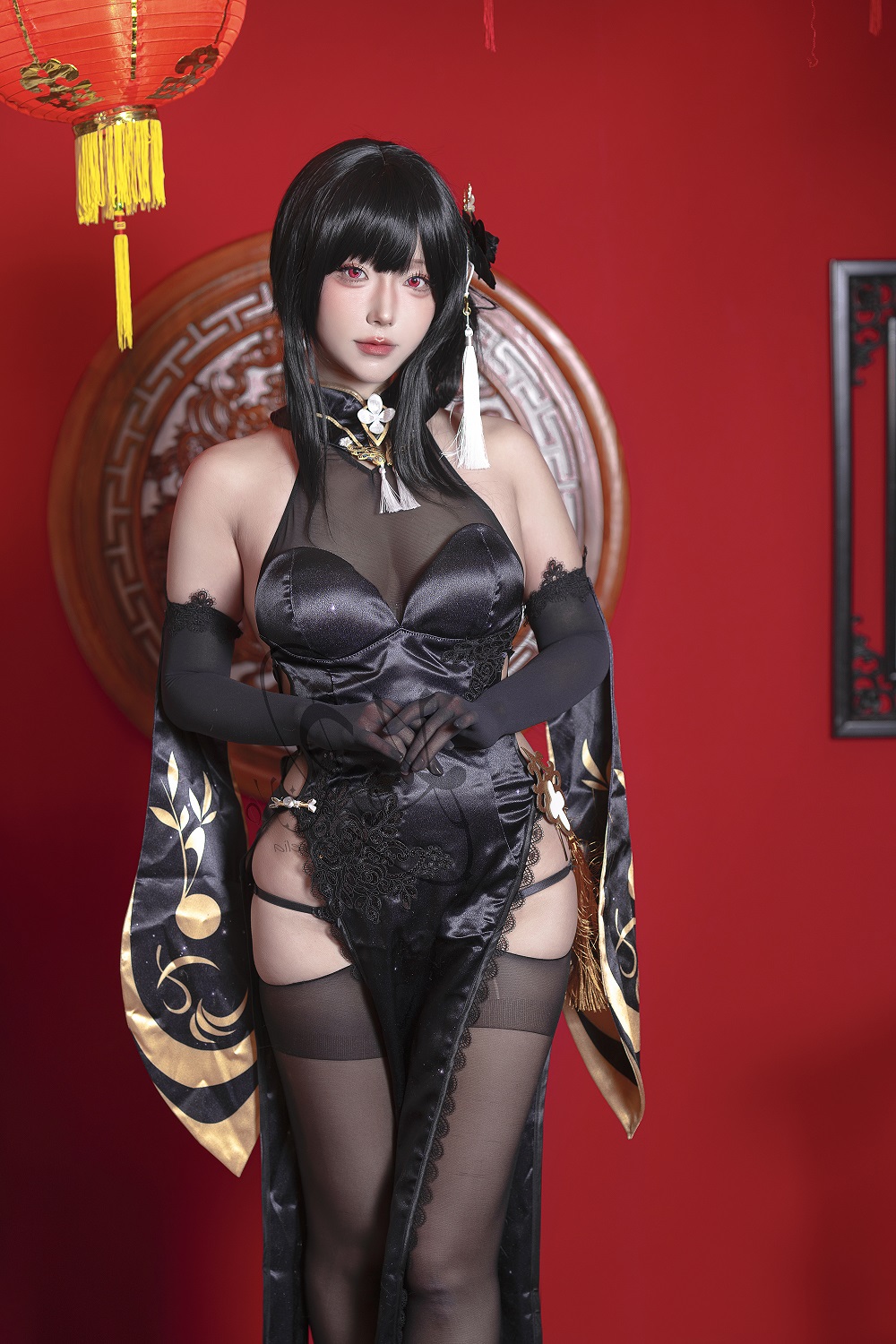 切切celia-碧蓝航线-镇海旗袍[32P] COS网红博主 预览1图