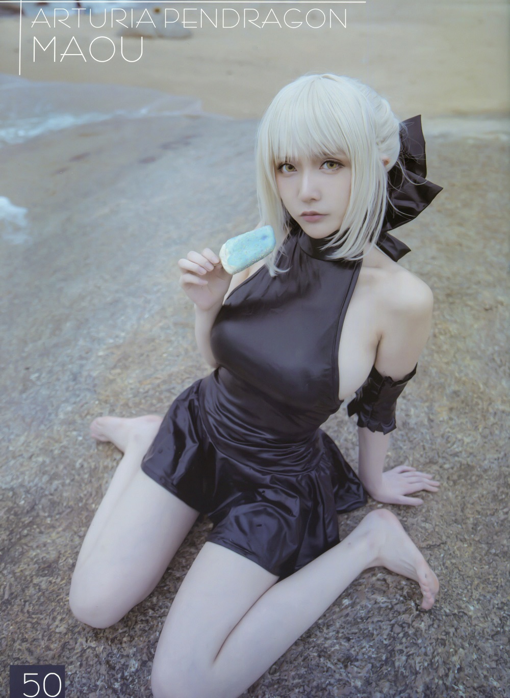 魔王大人Maou-FGO-黑呆泳装[19P] COS网红博主 预览2图