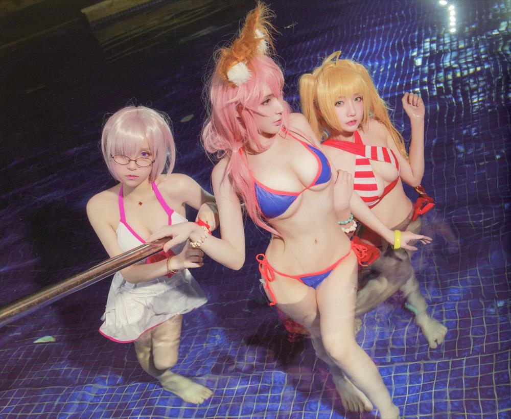 魔王大人Maou&小艾&牧歌-FGO泳装集[53P] COS网红博主 预览1图
