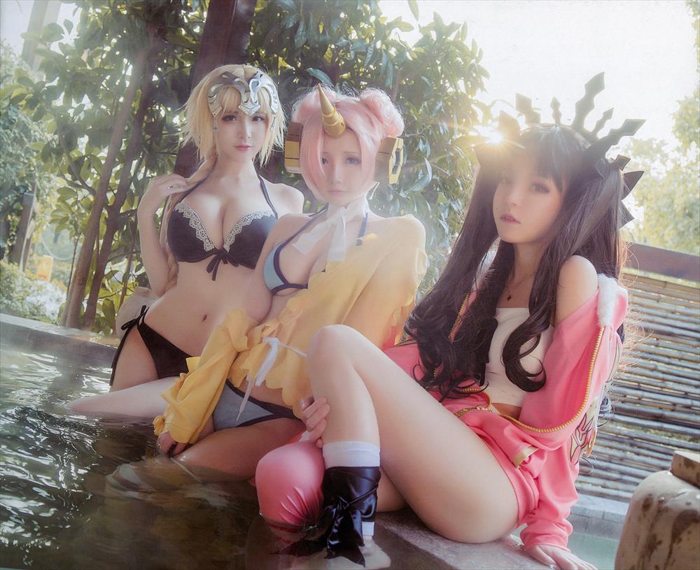 魔王大人Maou&小艾&牧歌-FGO泳装集[53P] COS网红博主 预览2图