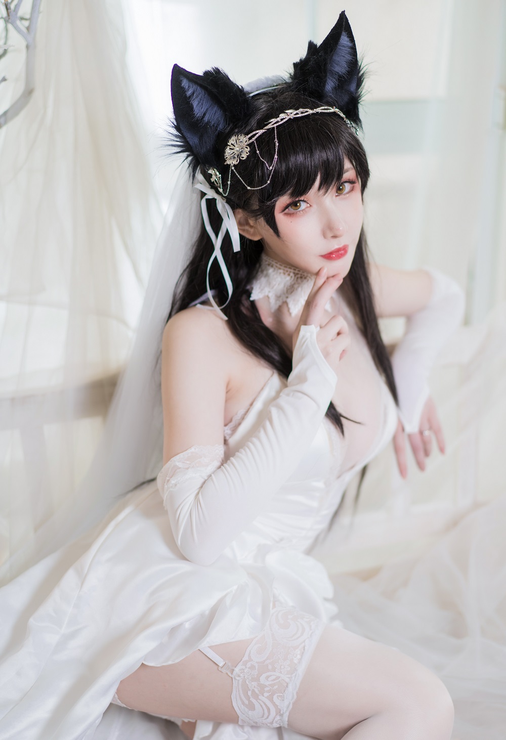 魔王大人Maou-碧蓝航线-爱宕花嫁[13P] COS网红博主 预览1图