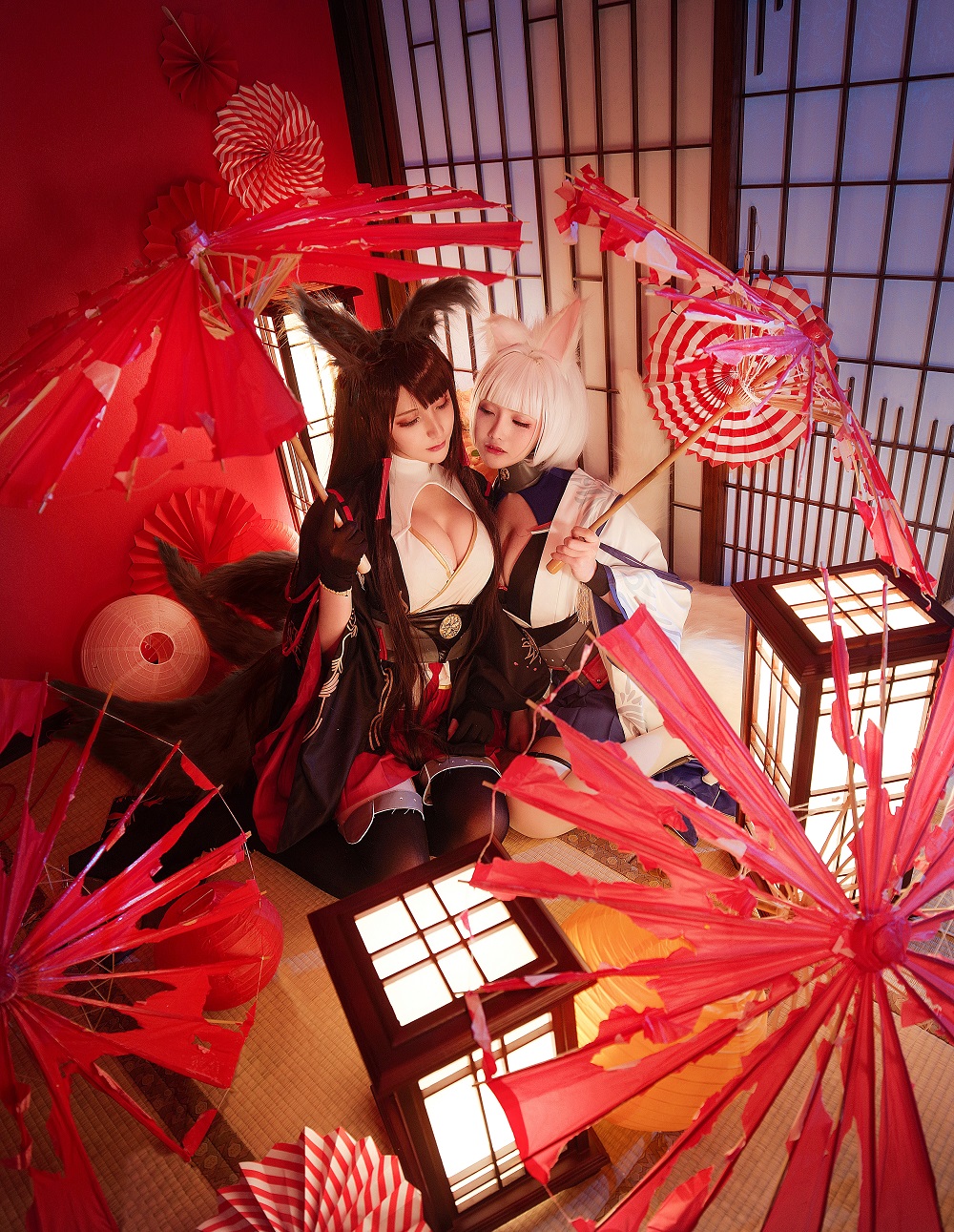魔王大人Maou-碧蓝航线-加贺&赤城[8P] COS网红博主 预览2图