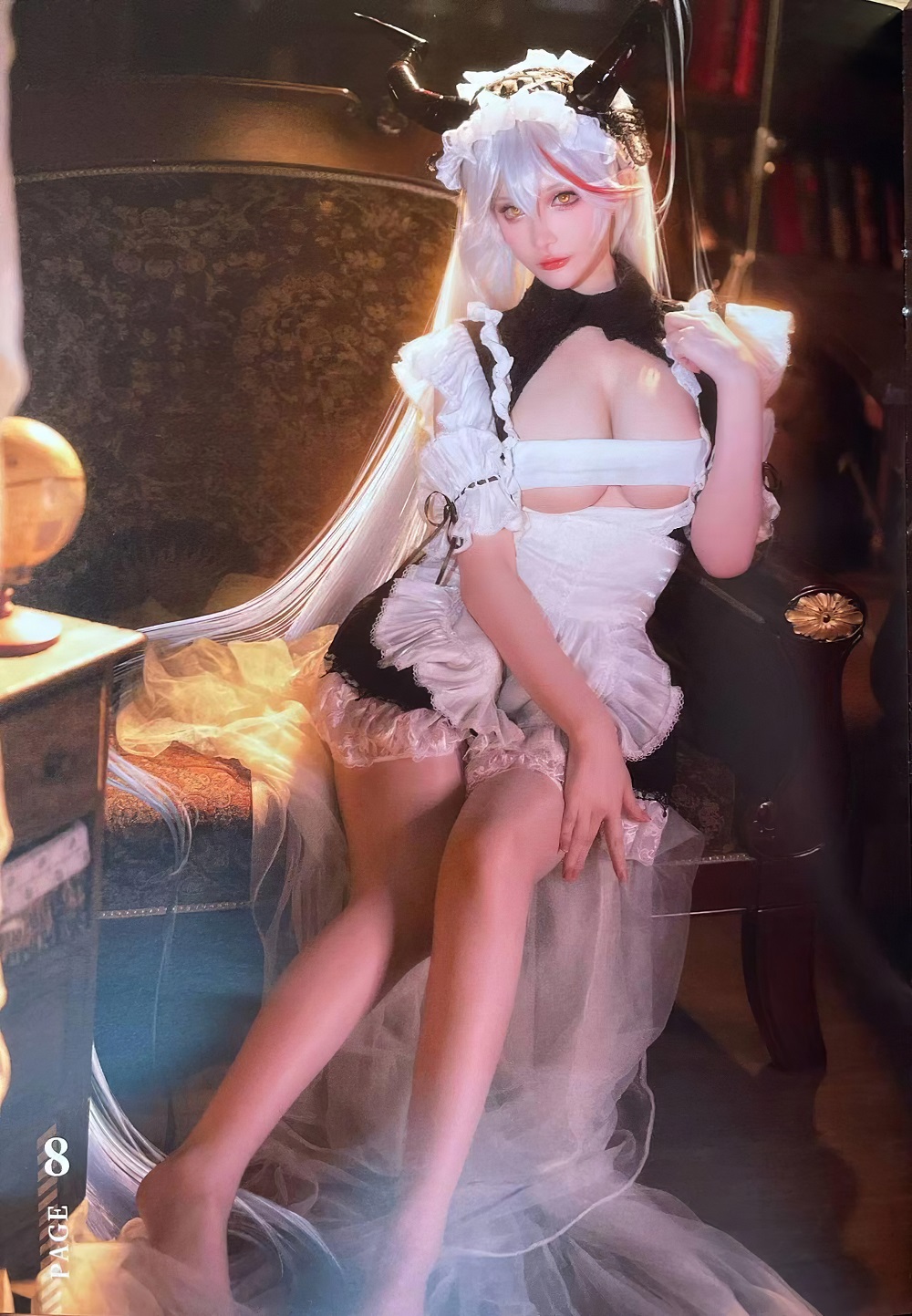 魔王大人Maou-碧蓝航线-埃吉尔女仆[12P] COS网红博主 预览2图
