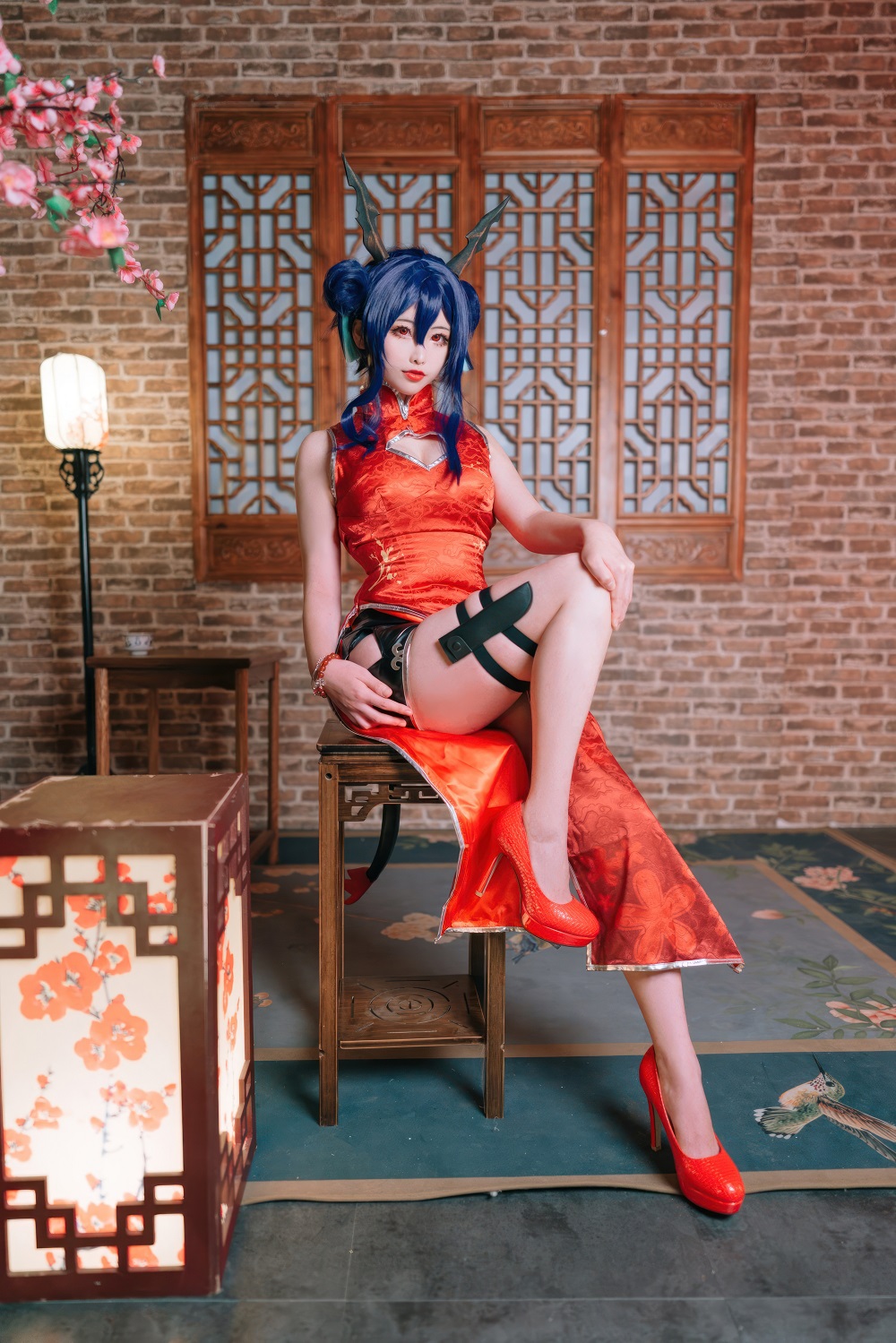 樱岛嗷一-明日方舟-陈旗袍[9P] COS网红博主 预览1图