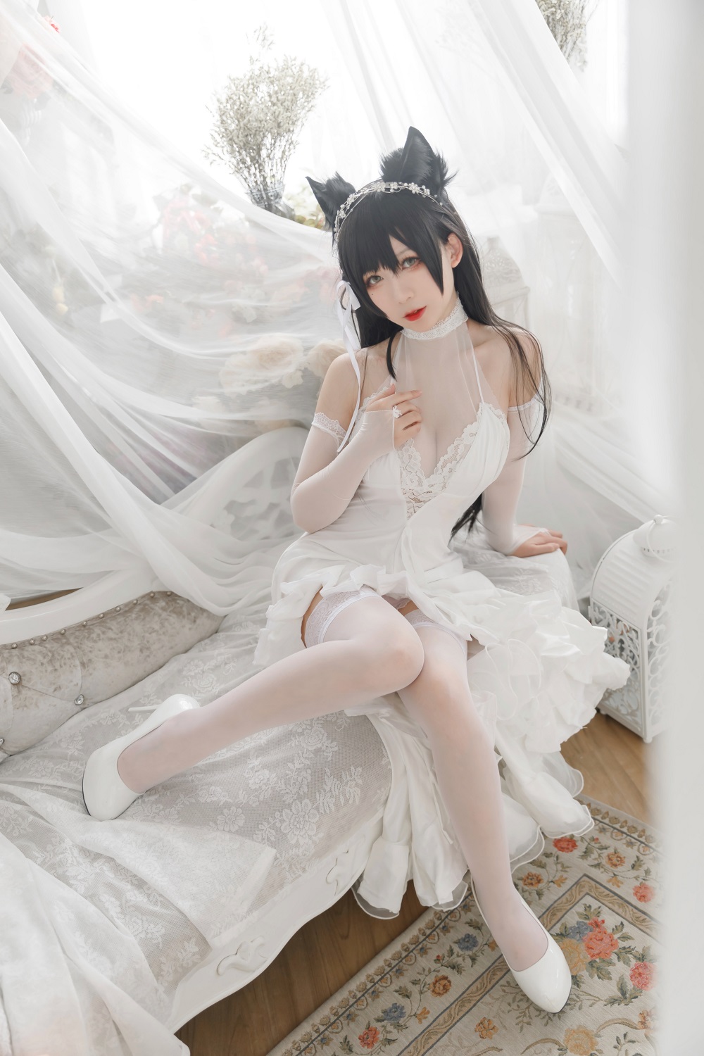 樱落Selena-碧蓝航线-爱宕花嫁[19P] COS网红博主 预览2图