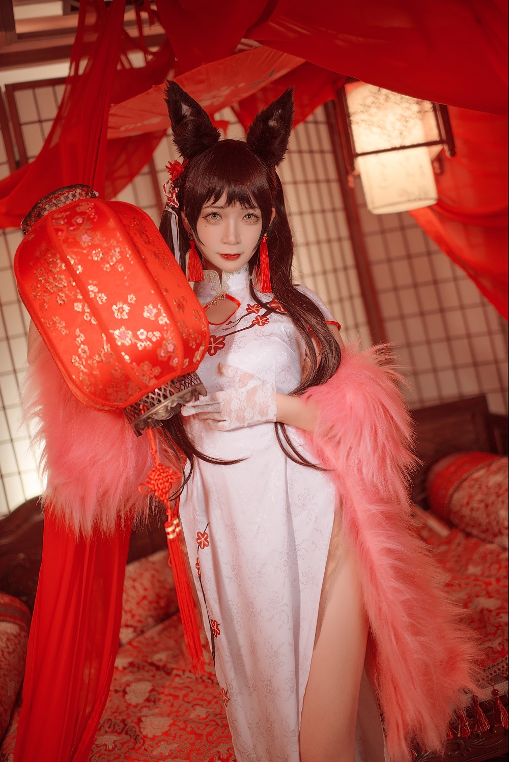 樱落Selena-碧蓝航线-爱宕新春旗袍[16P] COS网红博主 预览2图
